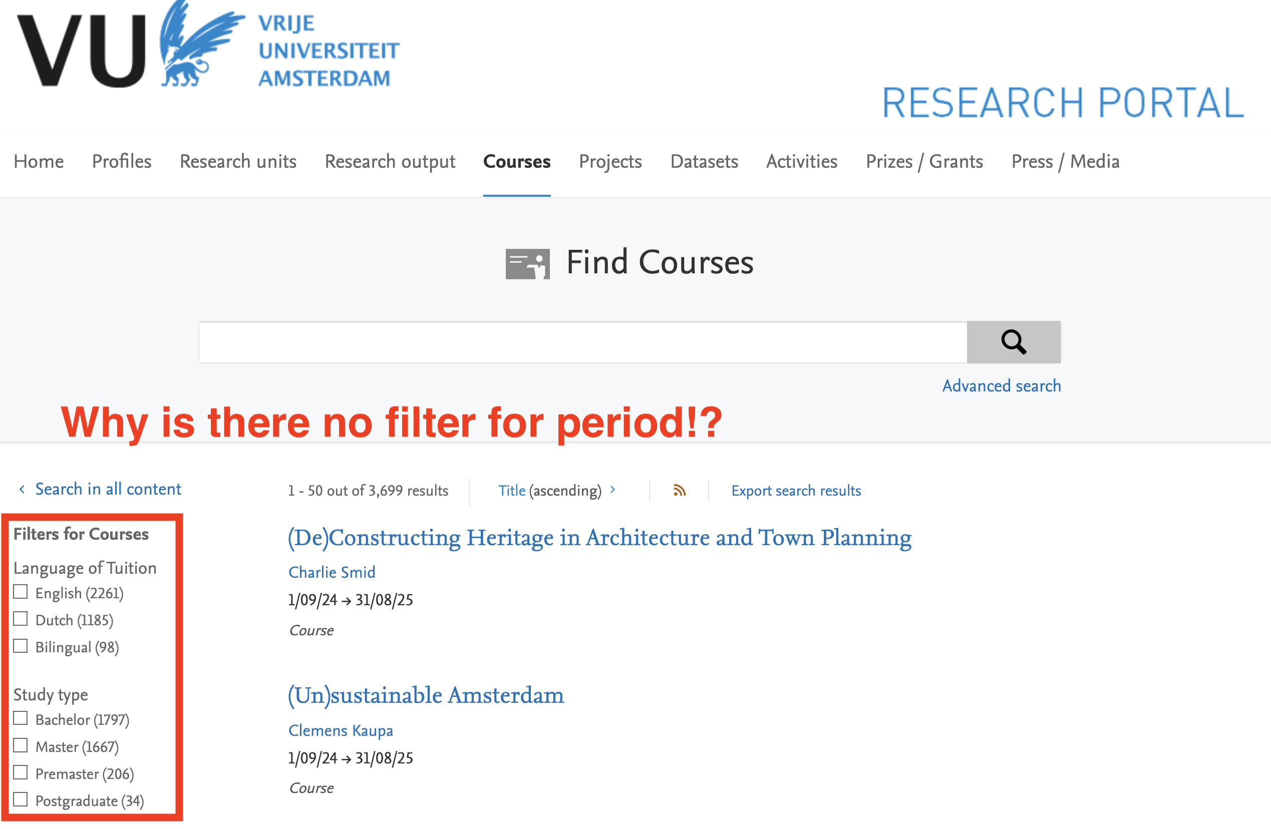 Why is querying the period impossible?!